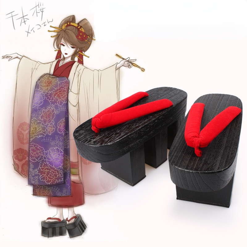 Geta Wooden Sandal - Damskie drewniane japońskie GETA Clog Bidentate