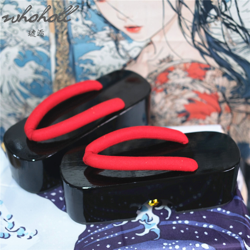 Geta Wooden Sandal - Letnie klapki damskie japońskie gejsze Bell