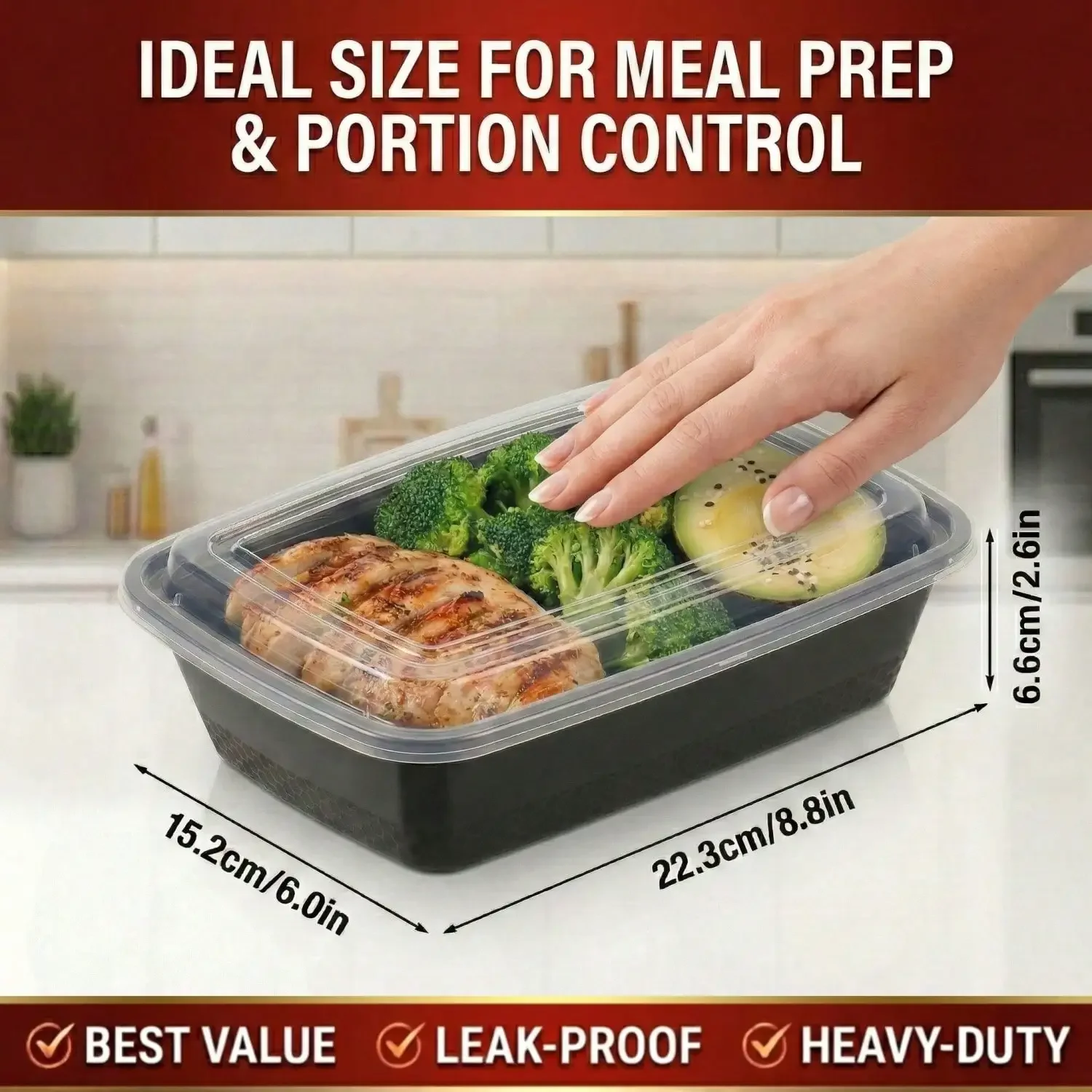 10/100 sztuk, czarne, prostoką – Bento Box recenzja i cena